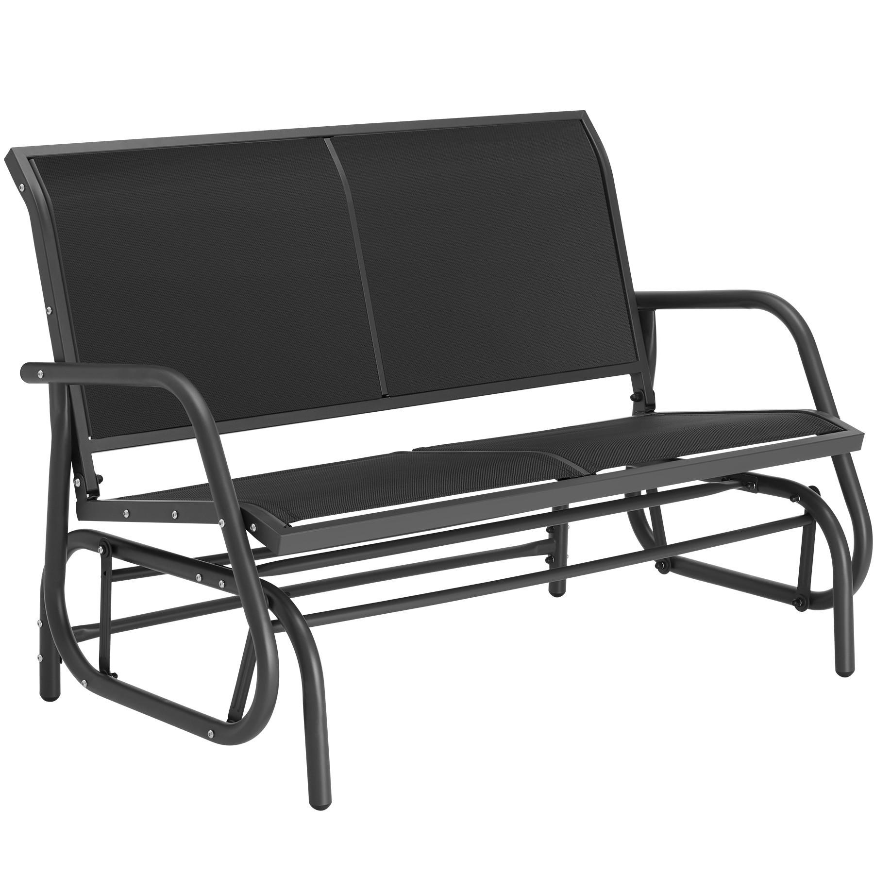 SCHAUKELBANK Greta,121 x 72 x 86,5 cm,schwarz - Schwarz, Metall (72/86.5/121cm) - tectake