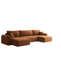 WOHNLANDSCHAFT Flora In Poso - Braun, Holzwerkstoff/Textil (362/83/145cm) - Fun Möbel