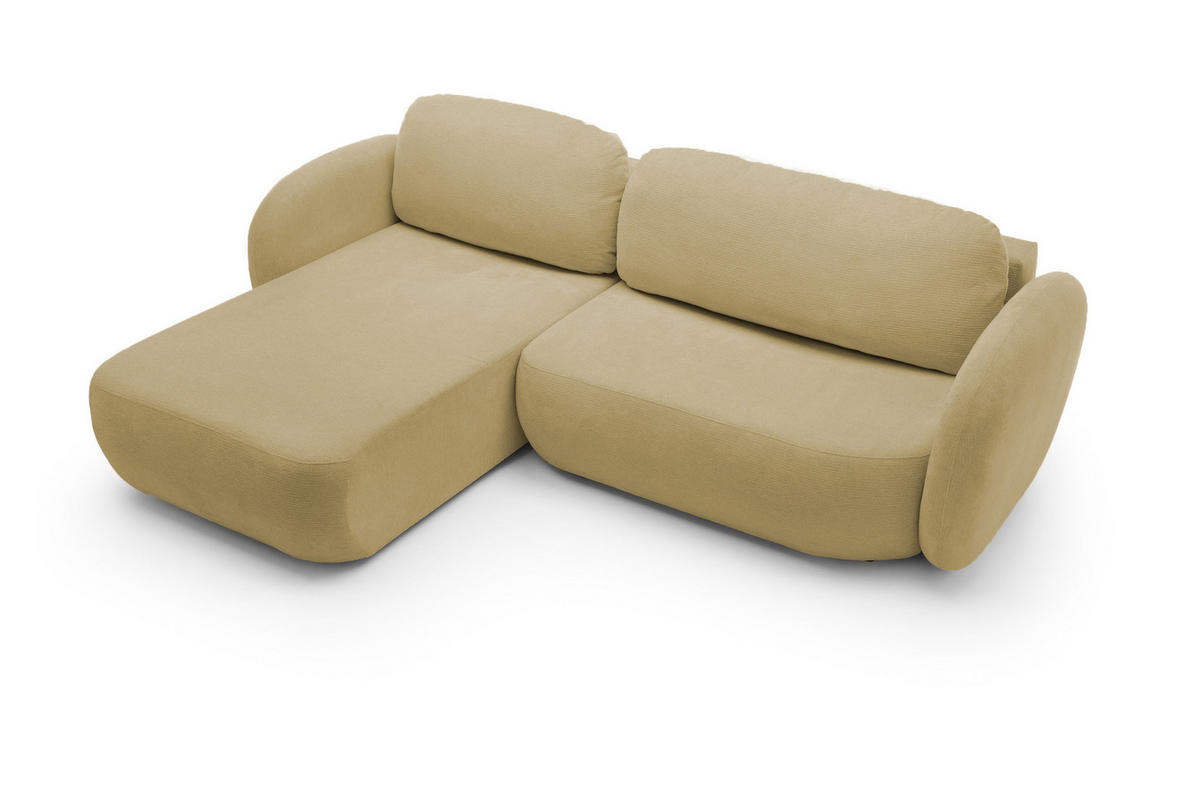 ECKSOFA OLIO L-Form Schlaffunktion mit Bettkasten, lose Rückenkissen, freistehend, LINKS 174x248 cm Olive green - Olivgrün, Holz/Textil (174/248cm) - DomoHome