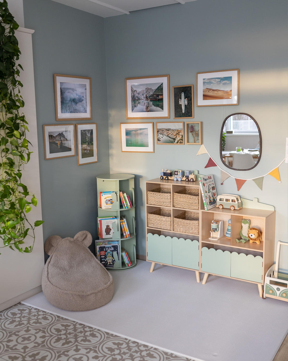 BIBLIOTECĂ 94 cm verde deschisă Caney - verde deschis, compozit lemnos (40/94/40cm) - Beliani