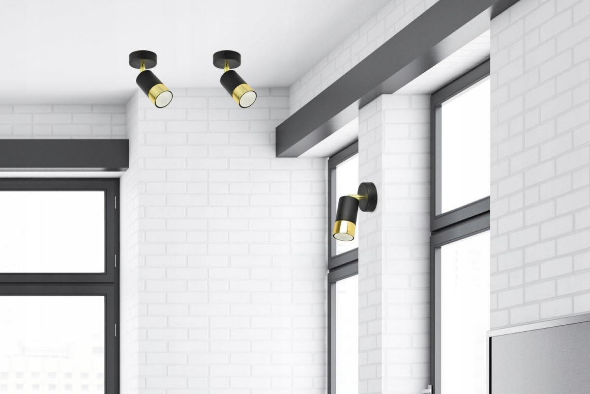 DECKENLEUCHTE Milano Tube - Goldfarben/Schwarz, Metall (8/8/18cm) - kiki design