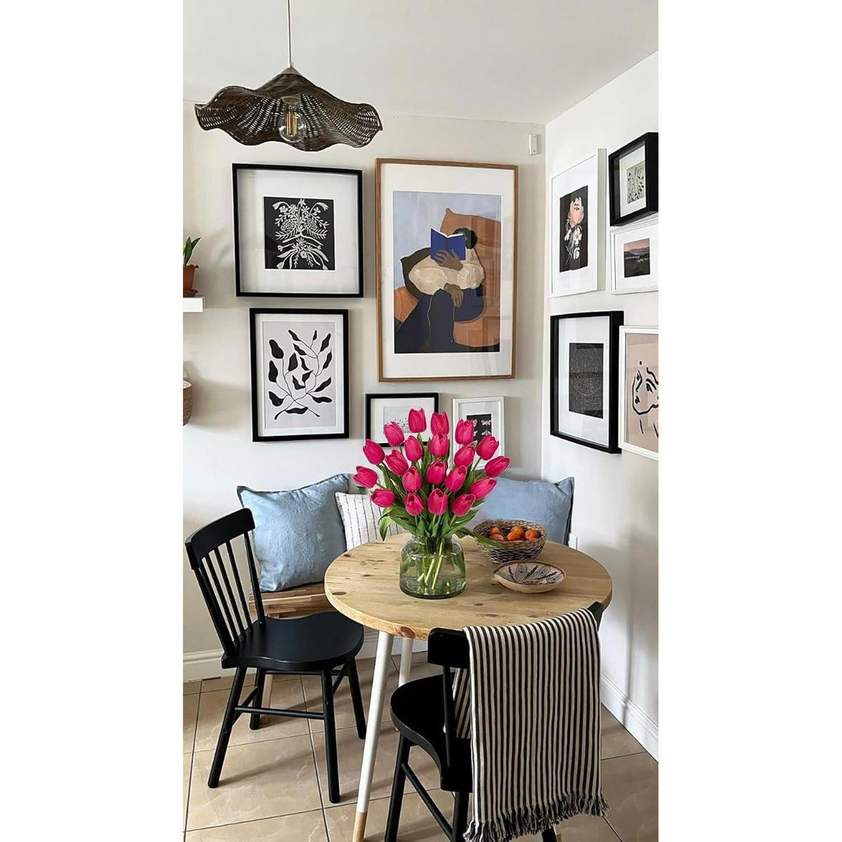 KUNSTTULPEN 10 Stück Dunkelrosa Latex 34 cm - Rosa, Kunststoff (34cm)