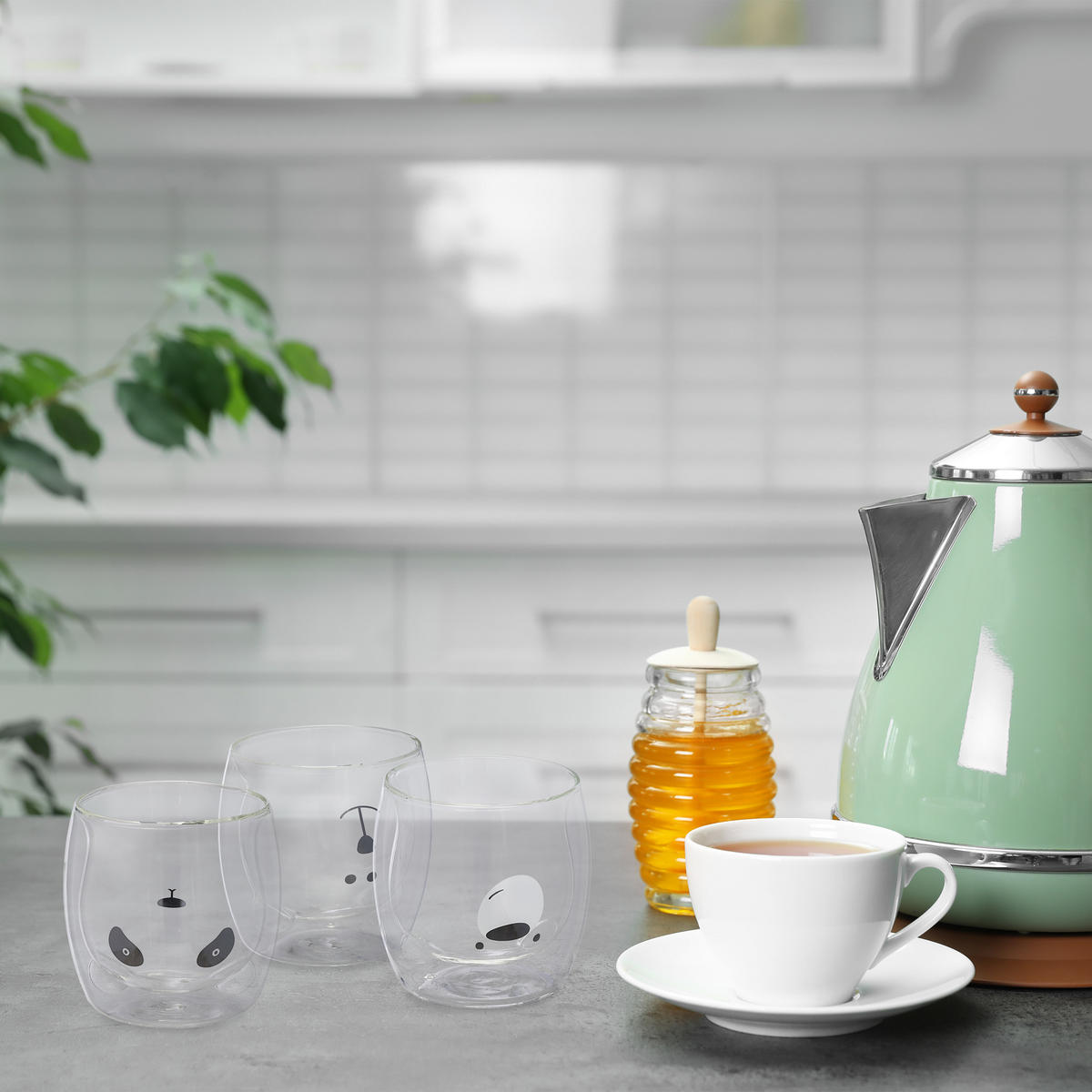 3xDOPPELWANDIGE Gläser - Transparent, Glas - Relaxdays