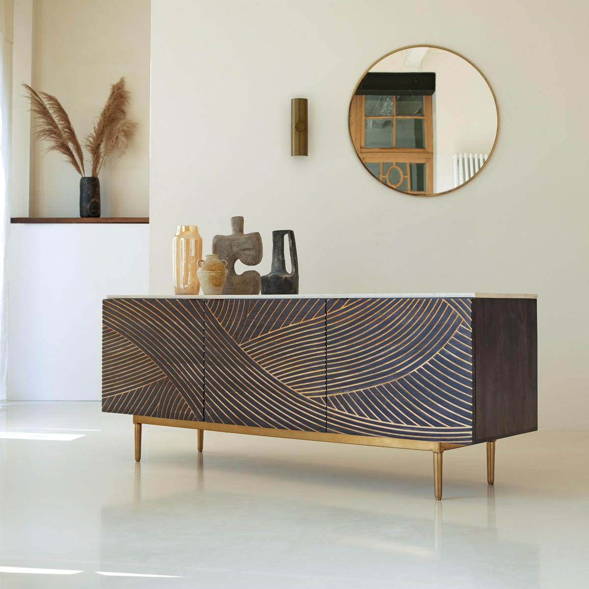 SIDEBOARD Bilal Braun aus Mango - Braun, Holz (180/70/50cm) - Tikamoon