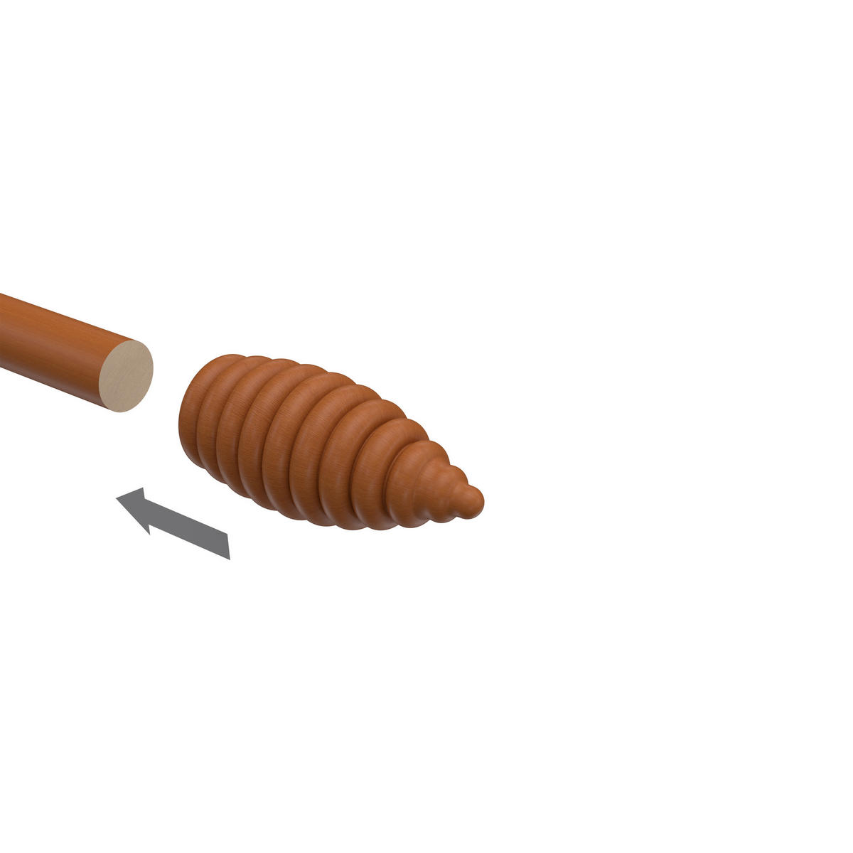 ENDSTÜCKE FÜR GARDINENSTANGEN 16 mm Ø, Asta Kirschbaum, Packung 2 Stück - Kirschbaumfarben, Holz (6.5/3/3cm) - INTERDECO