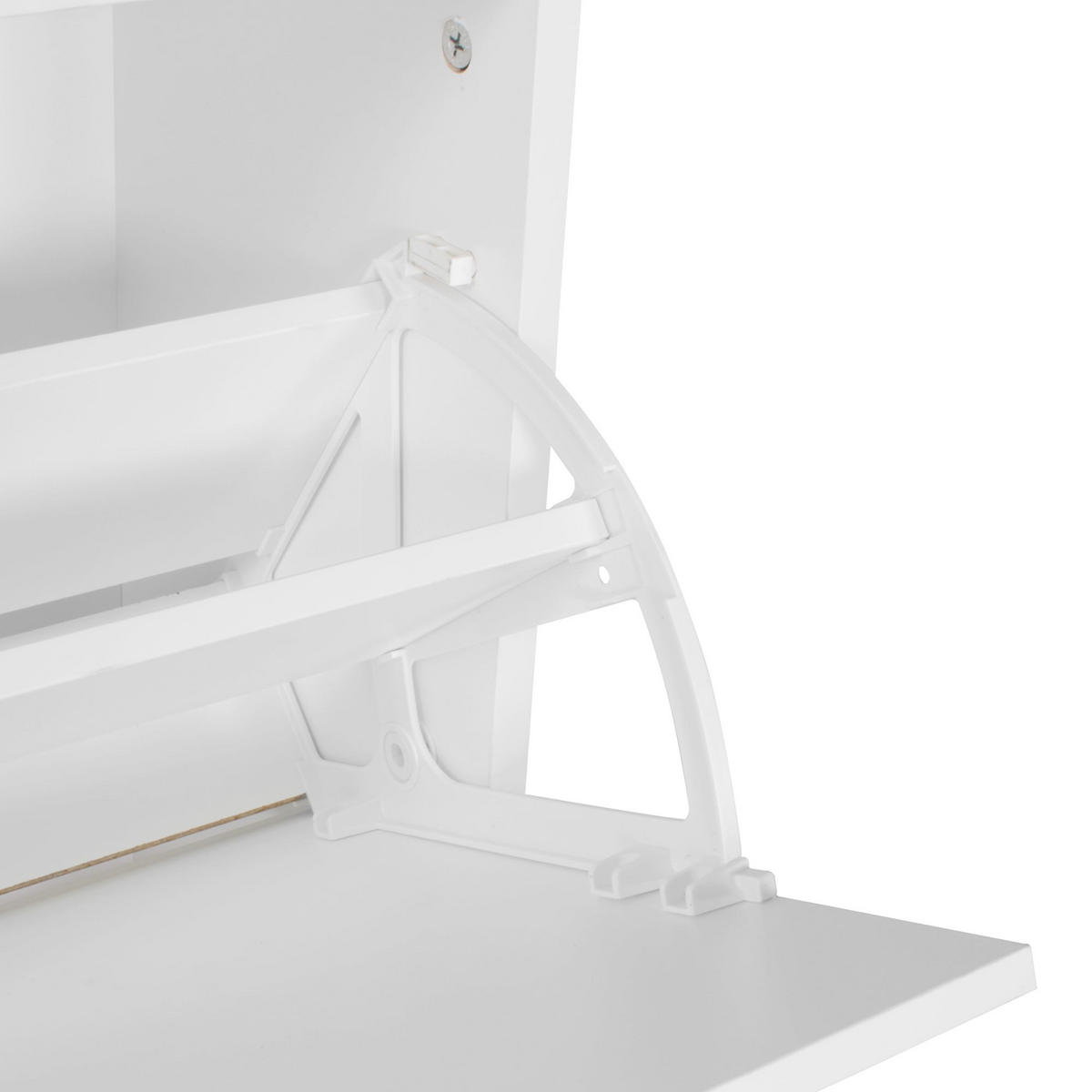 WANDGARDEROBE mit Spiegel, 10 Haken und Platz für 8 Paar Schuhe DELFT, Weiß 80x27x180 cm - Weiß, Holz (80/180/27cm) - KADIMA DESIGN