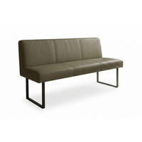 ESSZIMMERBANK ELEEN Grün Leder - Olivgrün/Grün, Leder (163/85/69cm) - KAWOLA