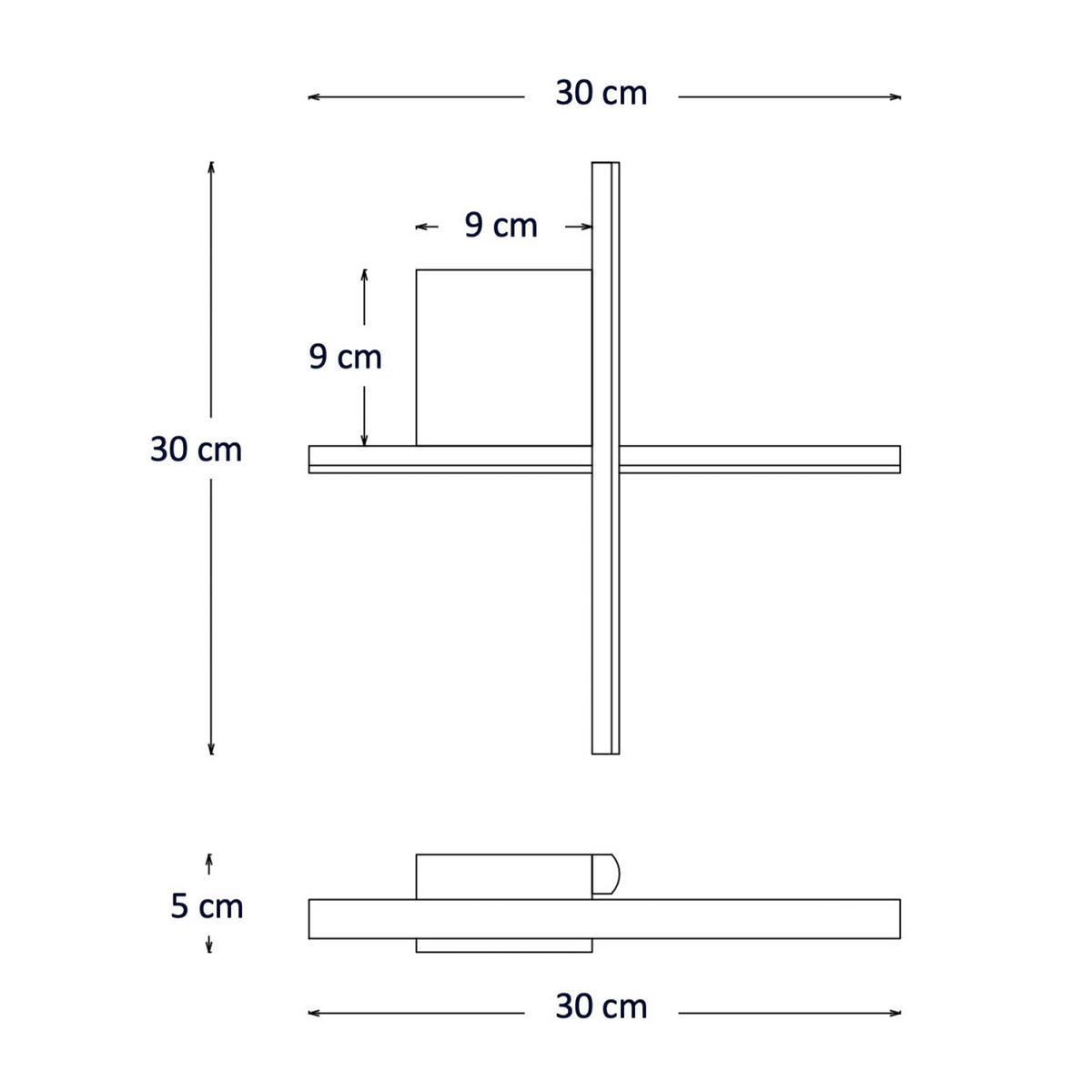 WANDLEUCHTE Fabio, Messing, 30cm - Goldfarben, Metall (30/30/30cm) - KOSILUM