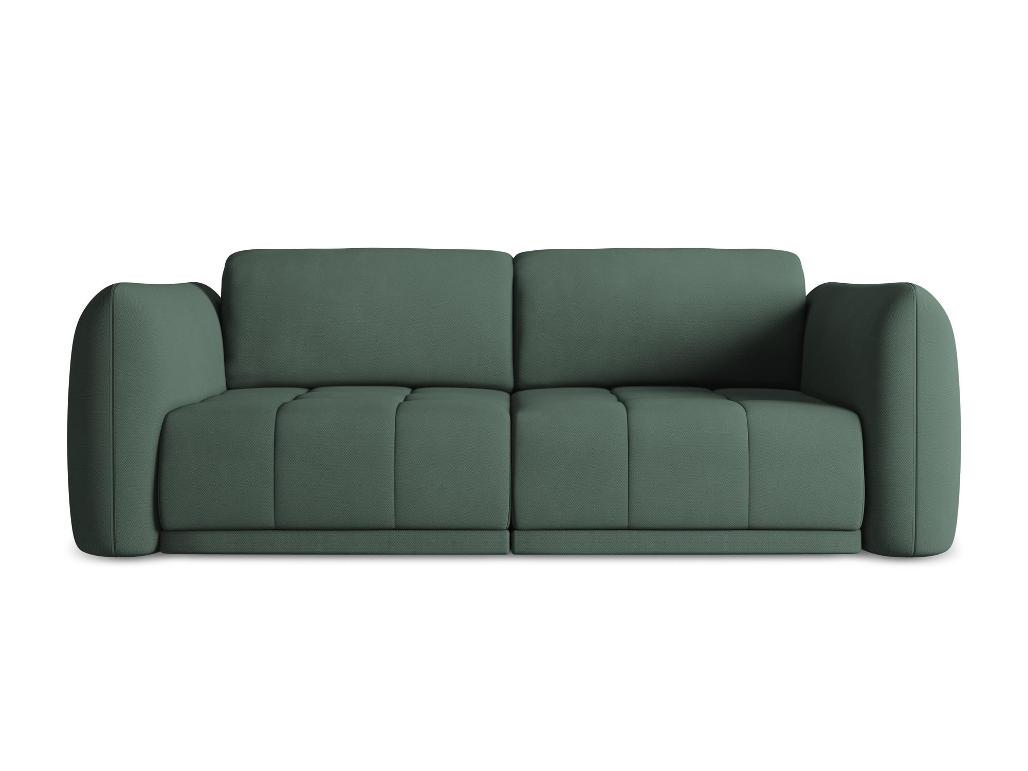 3-SITZER SOFA Chenille Stoff Grün - Schwarz/Grün, Kunststoff/Textil (210/74/105cm) - Makamii