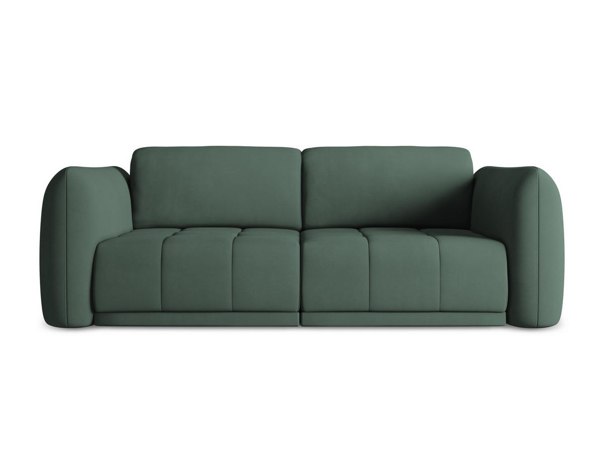 3-SITZER SOFA Chenille Stoff Grün - Schwarz/Grün, Kunststoff/Textil (210/74/105cm) - Makamii