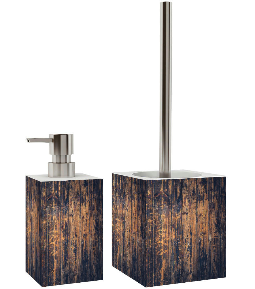 BADEZIMMER Set Vintage - Schwarz, Kunststoff (7/17/7cm) - Sanilo