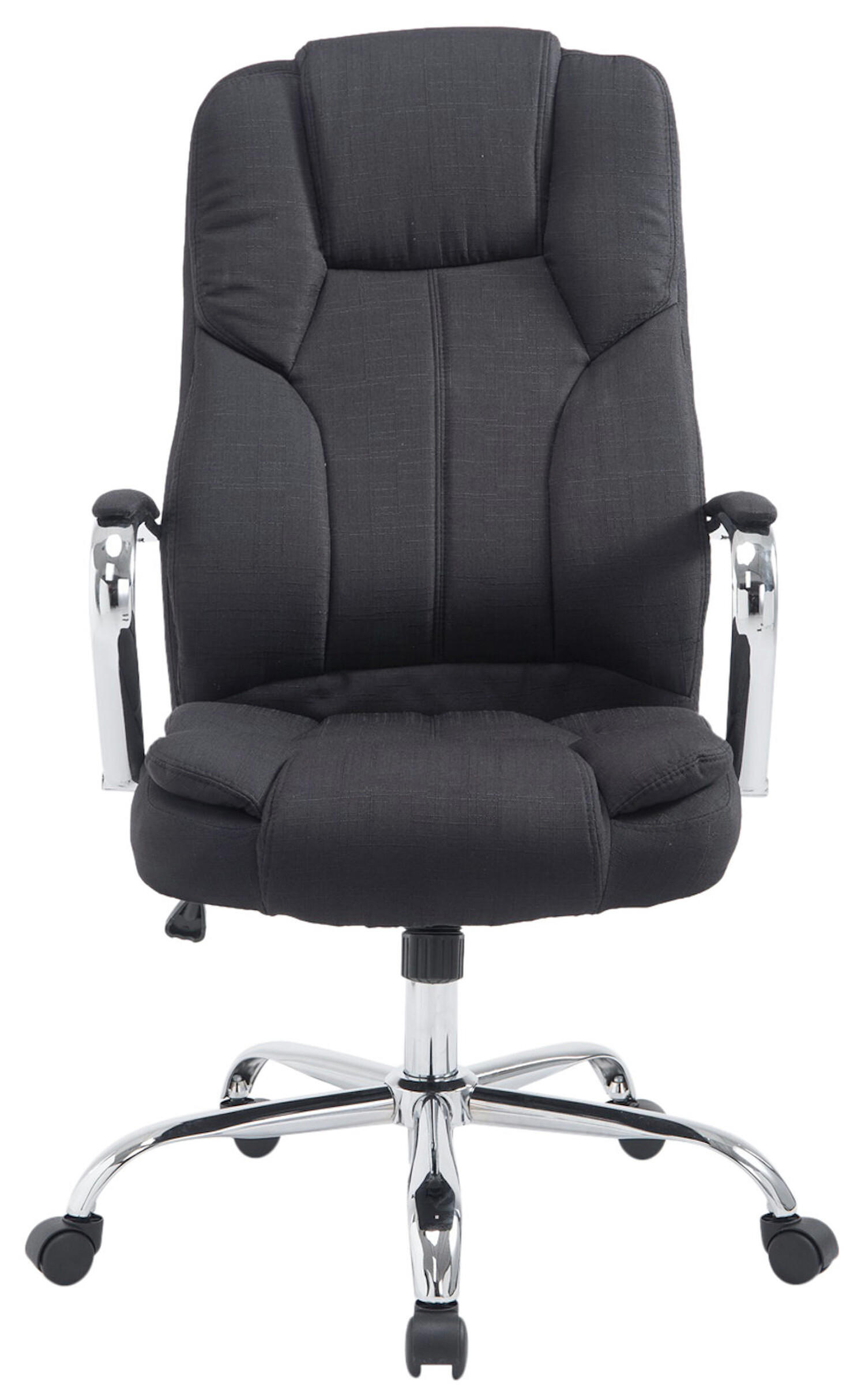 BÜROSTUHL Xavier, Stoff Schwarz - Schwarz, Textil/Metall (62/125/70cm) - TPFLiving