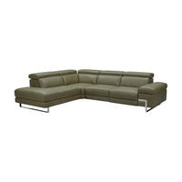 ECKSOFA Opera Echtleder Olivgrün - Olivgrün, Leder/Metall (218/269cm)