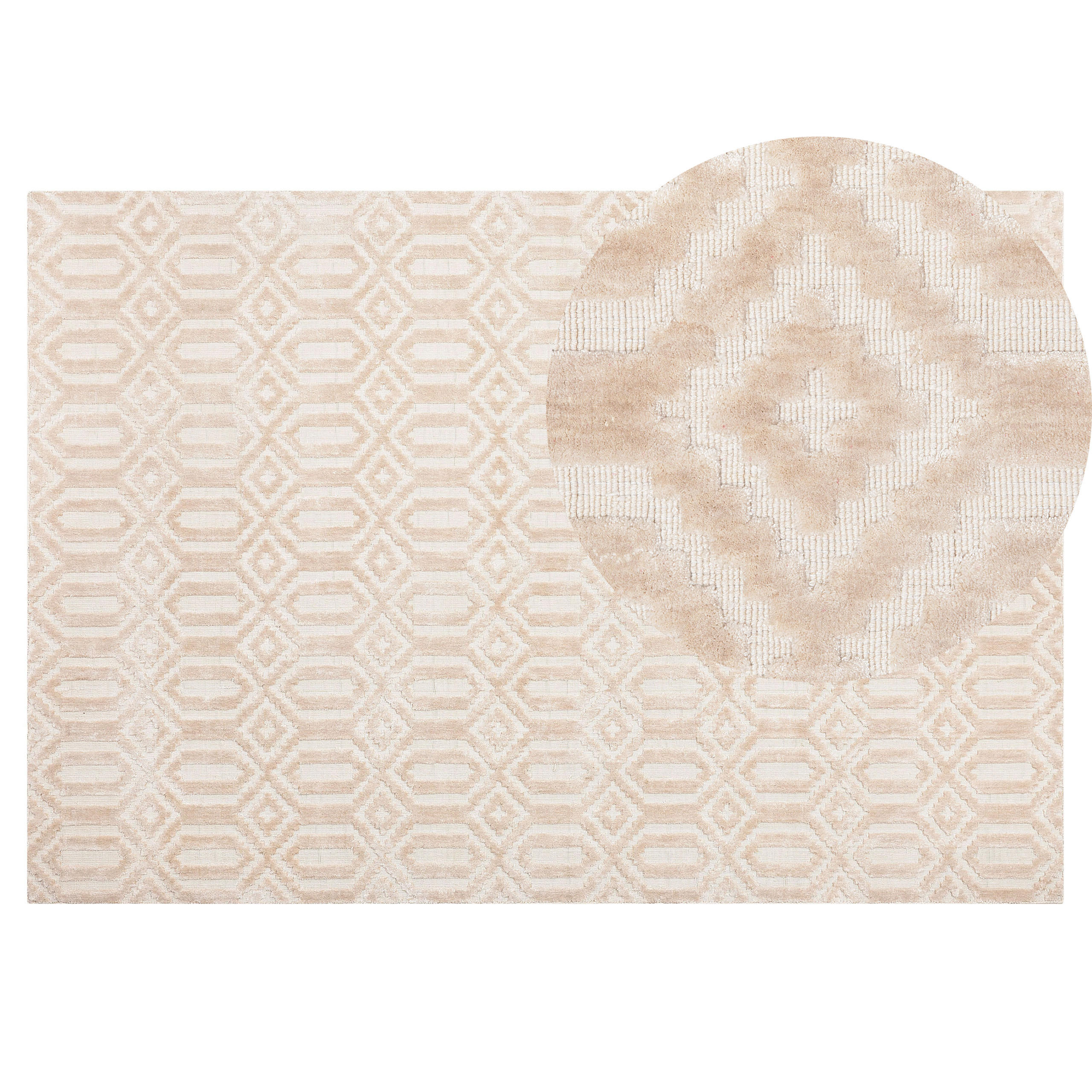 KURZFLOR-TEPPICH Adatepe 200/140 cm - Beige, Naturmaterialien (140/200cm) - Beliani