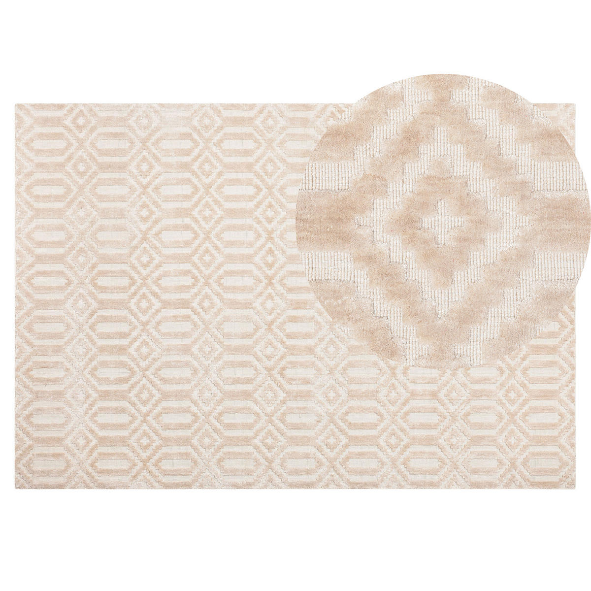 KURZFLOR-TEPPICH Adatepe 200/140 cm - Beige, Naturmaterialien (140/200cm) - Beliani