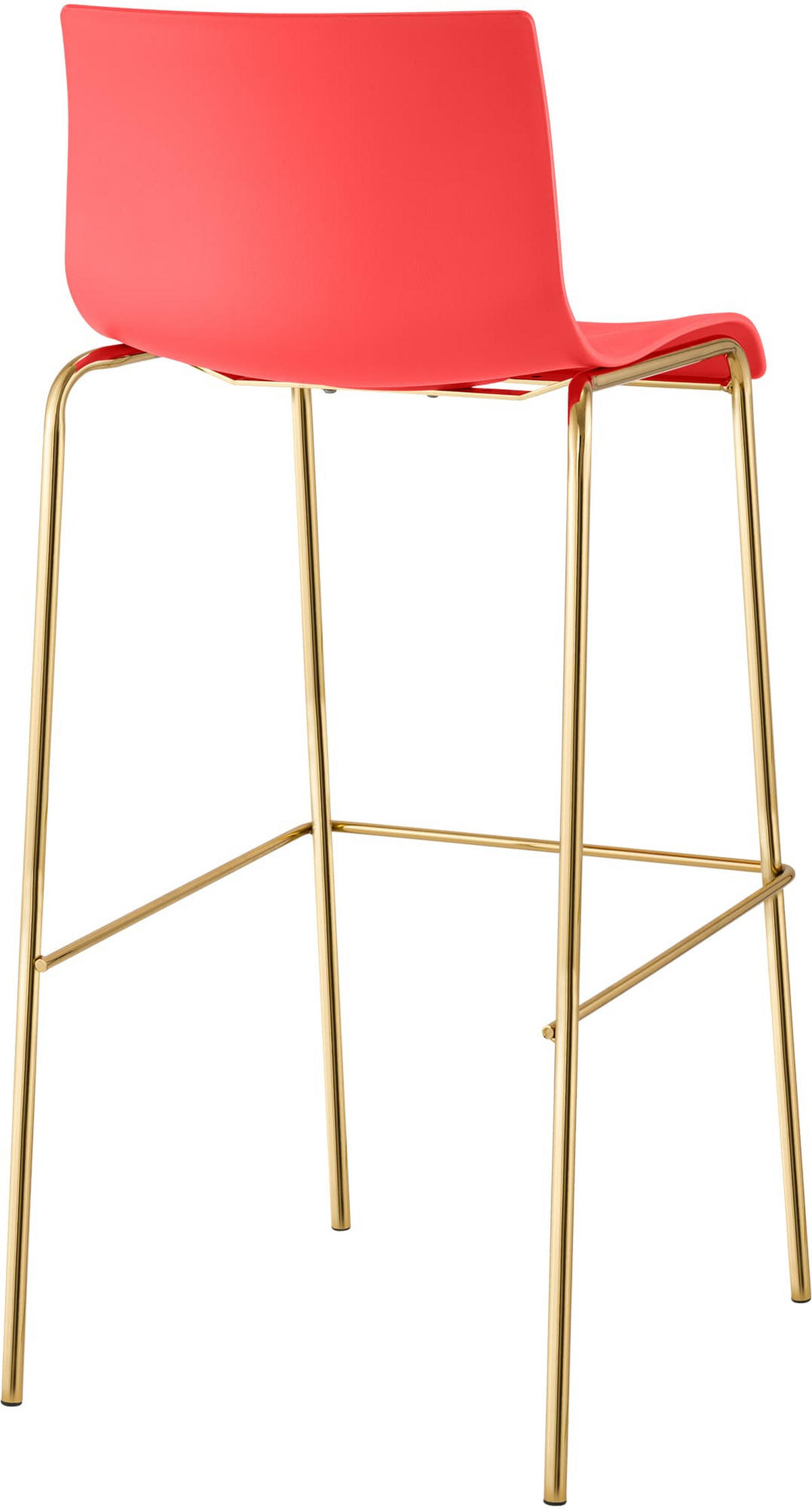 BARHOCKER Kunststoff Rot - Rot/Goldfarben, Kunststoff/Metall (43/100/48cm) - CLP