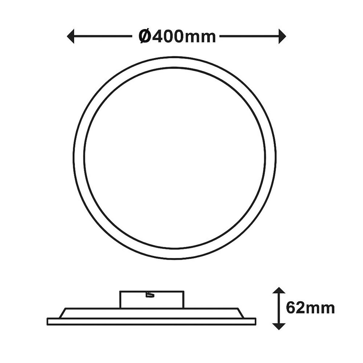 LED AUFBAUPANEL Weiß Dimmbar Fernbedienung - Weiß, Metall (40/40/6.2cm) - Briloner