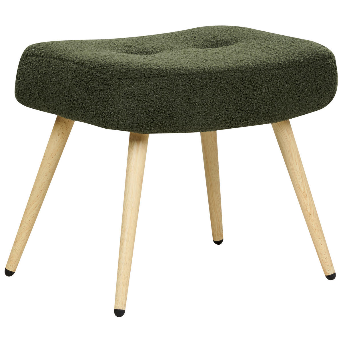 SESSEL Bouclé dunkelgrün mit Hocker Vejle - Hellbraun/Grün, Textil (67/95/52cm) - Beliani