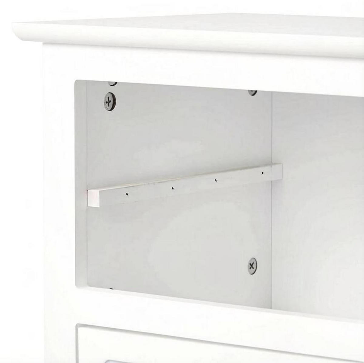 NACHTTISCH 40/60/30 cm Weiß aus MDF mit 2 Schubladen - Weiß, Holzwerkstoff (30/60/40cm) - OKMYHOME