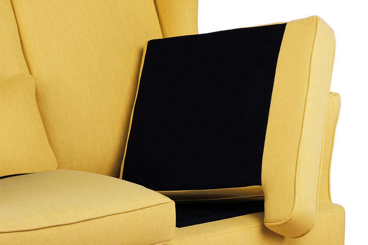 DOPPELSESSEL STRALIS Klassische Stil, Gelb - Gelb, Textil (136/106/96cm) - KONSIMO®