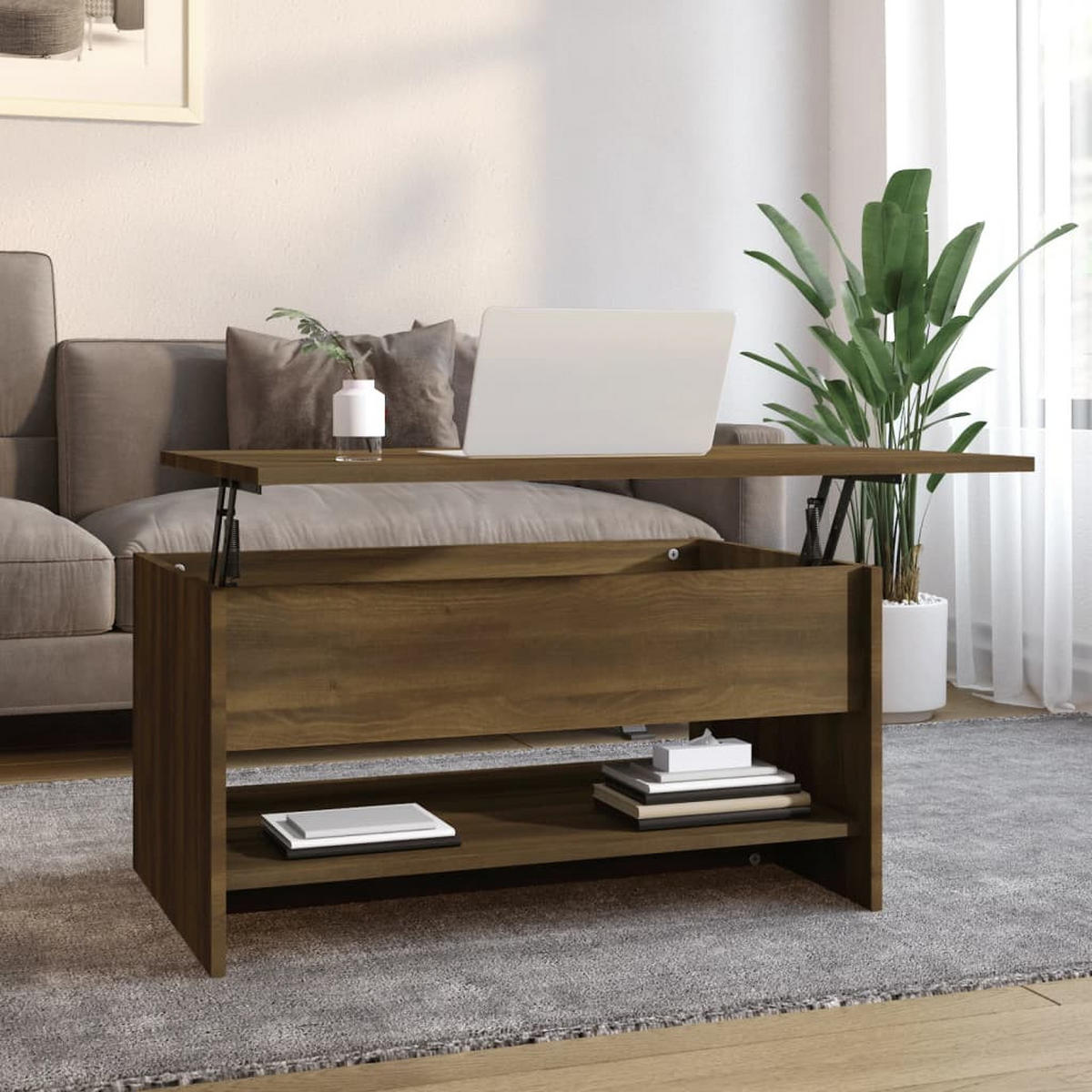 COUCHTISCH Braun Eichen-Optik 80x50x40 cm Holzwerkstoff - Braun, Holzwerkstoff (80/50/40cm) - furnicato