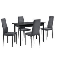 ESSGRUPPE Honningsvåg - Schwarz/Grau, Holzwerkstoff/Textil (120/75/60cm) - [en.casa]