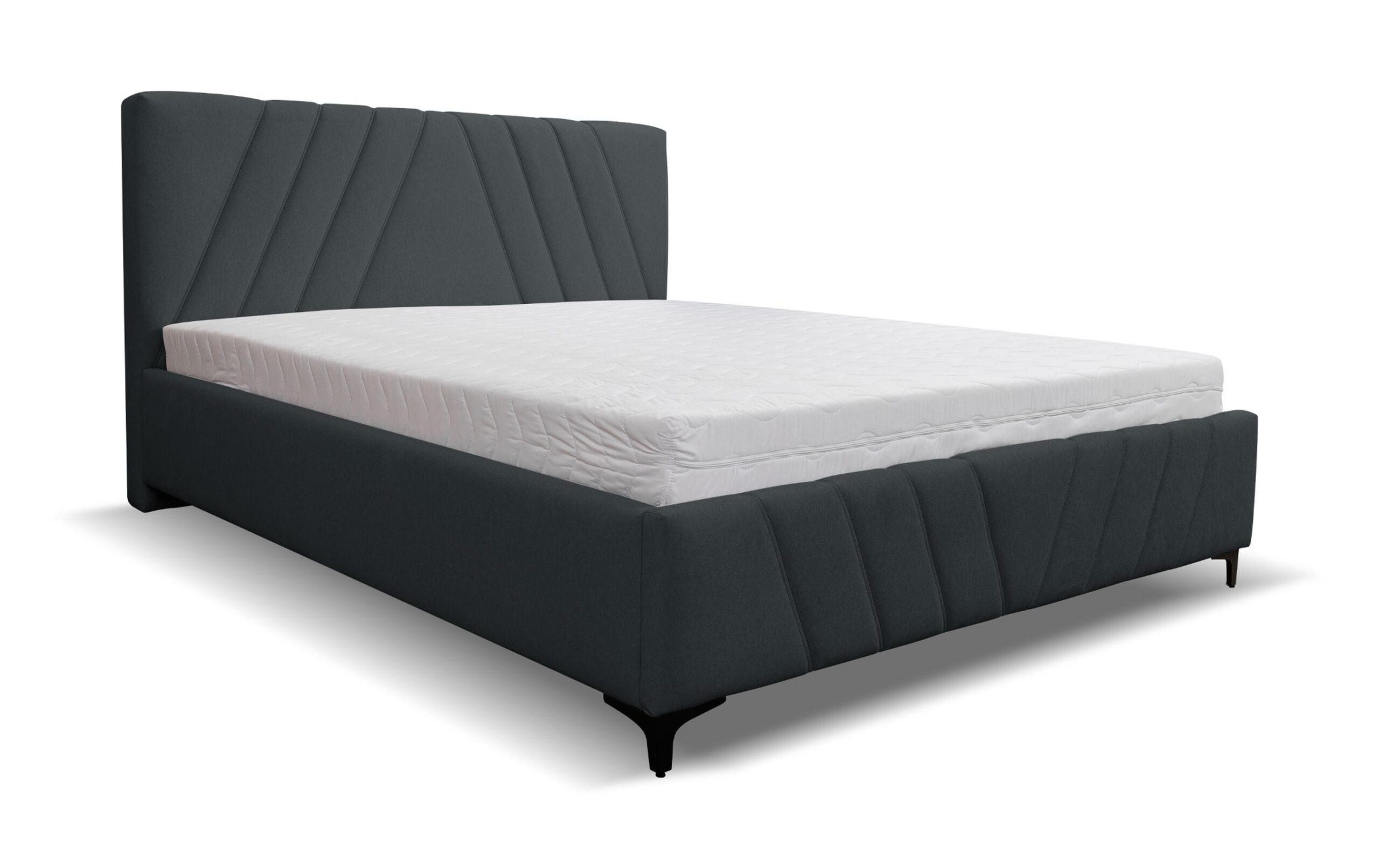 POLSTERBETT Capri mit Kopfteil, 180 x 200 cm, mit Bettkasten und Lattenrost aus Metall, Velourstoff, Frabe: Schwarz - Schwarz, Holz/Kunststoff (180/200cm) - VENASI MÖBEL