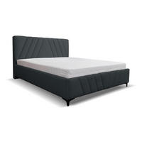 POLSTERBETT Capri mit Kopfteil, 180 x 200 cm, mit Bettkasten und Lattenrost aus Metall, Velourstoff, Frabe: Schwarz - Schwarz, Holz/Kunststoff (180/200cm) - VENASI MÖBEL