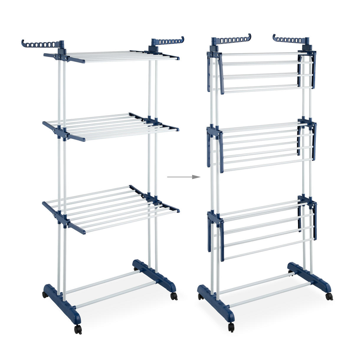 STOJAN na prádlo - viacfarebná, kov/plast (126/179/63.5cm) - Relaxdays