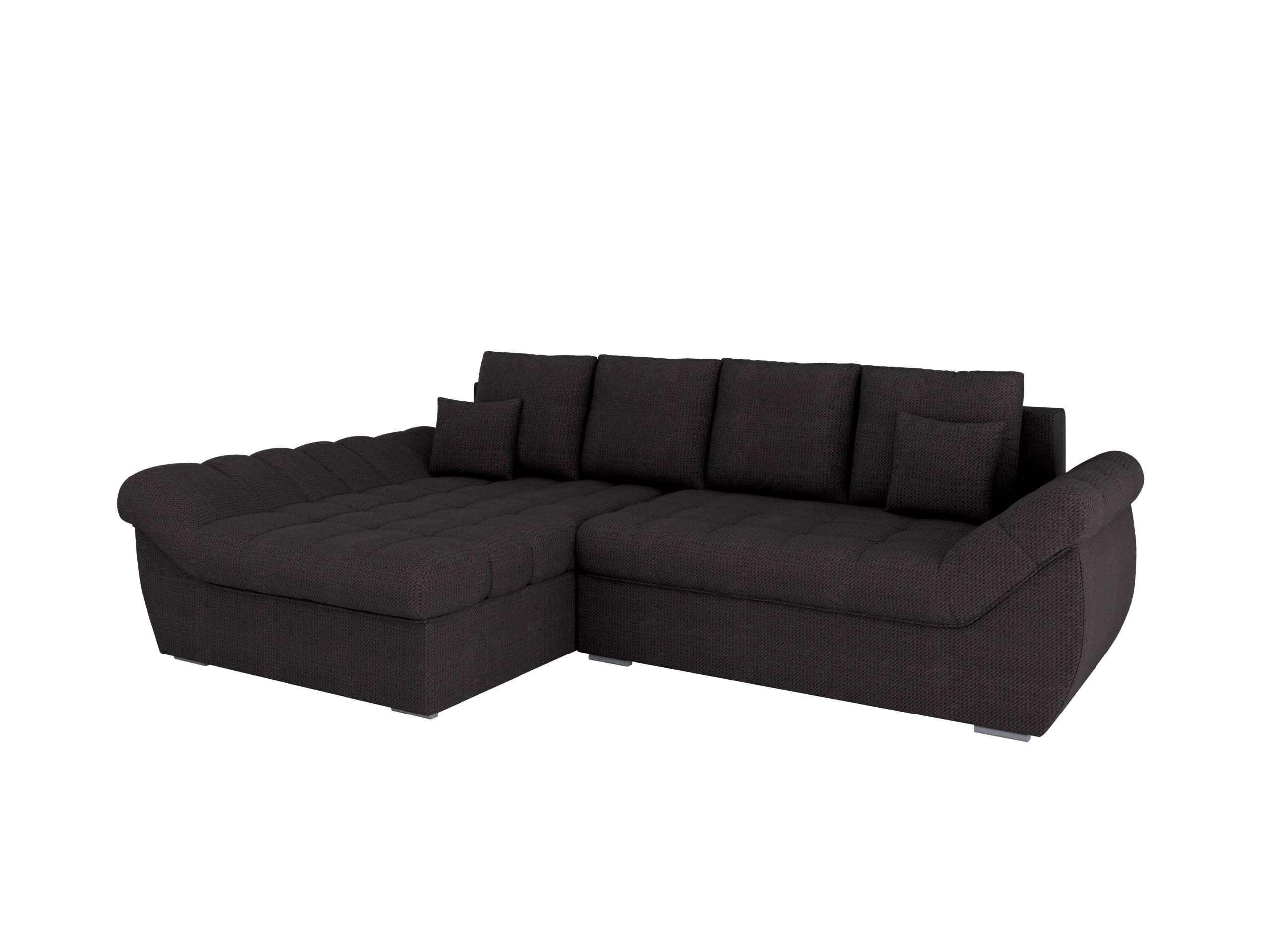 ECKSOFA ZAYA mit Schlaffunktion L-Form, Sofa mit Bettkasten, Wohnzimmersofa, Couch, Soffa, Bettsofa, LINKS- Anthracite - Anthrazit, Holz (279/175cm) - Homesy