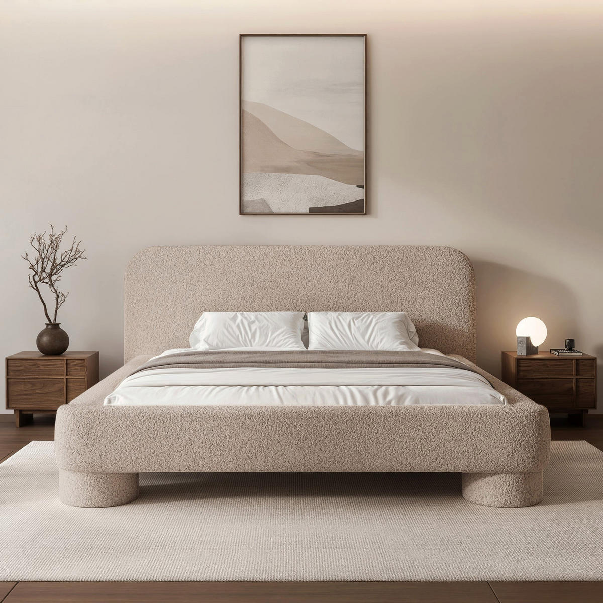 POLSTERBETT mit Bettkasten Fredo 140x200 cm - Beige, Holzwerkstoff/Textil (140/200cm) - Selsey