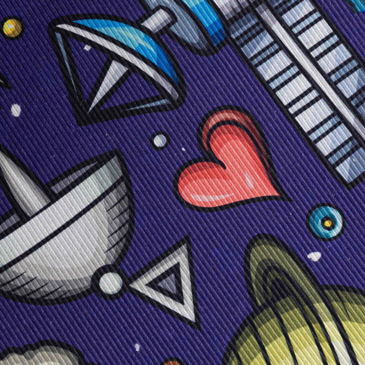 KINDERTEPPICH Bambini Cosmo Mazovia Rund Ø100cm Marineblau Weltraum Kurzflor - Dunkelblau, Textil (100/100cm) - Mazovia