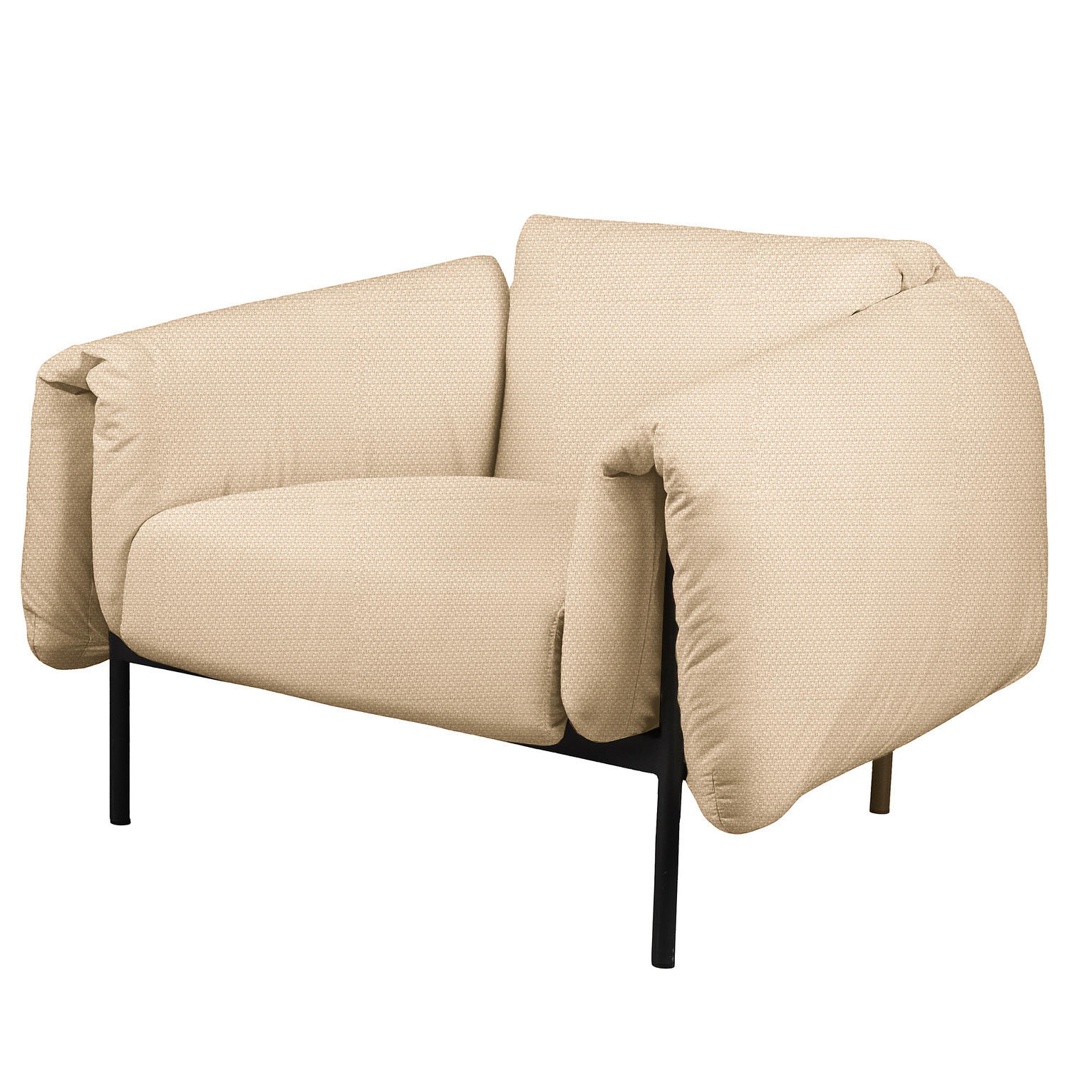 OUTDOOR-SESSEL - Beige, Textil/Metall (104/70/98cm) - home24