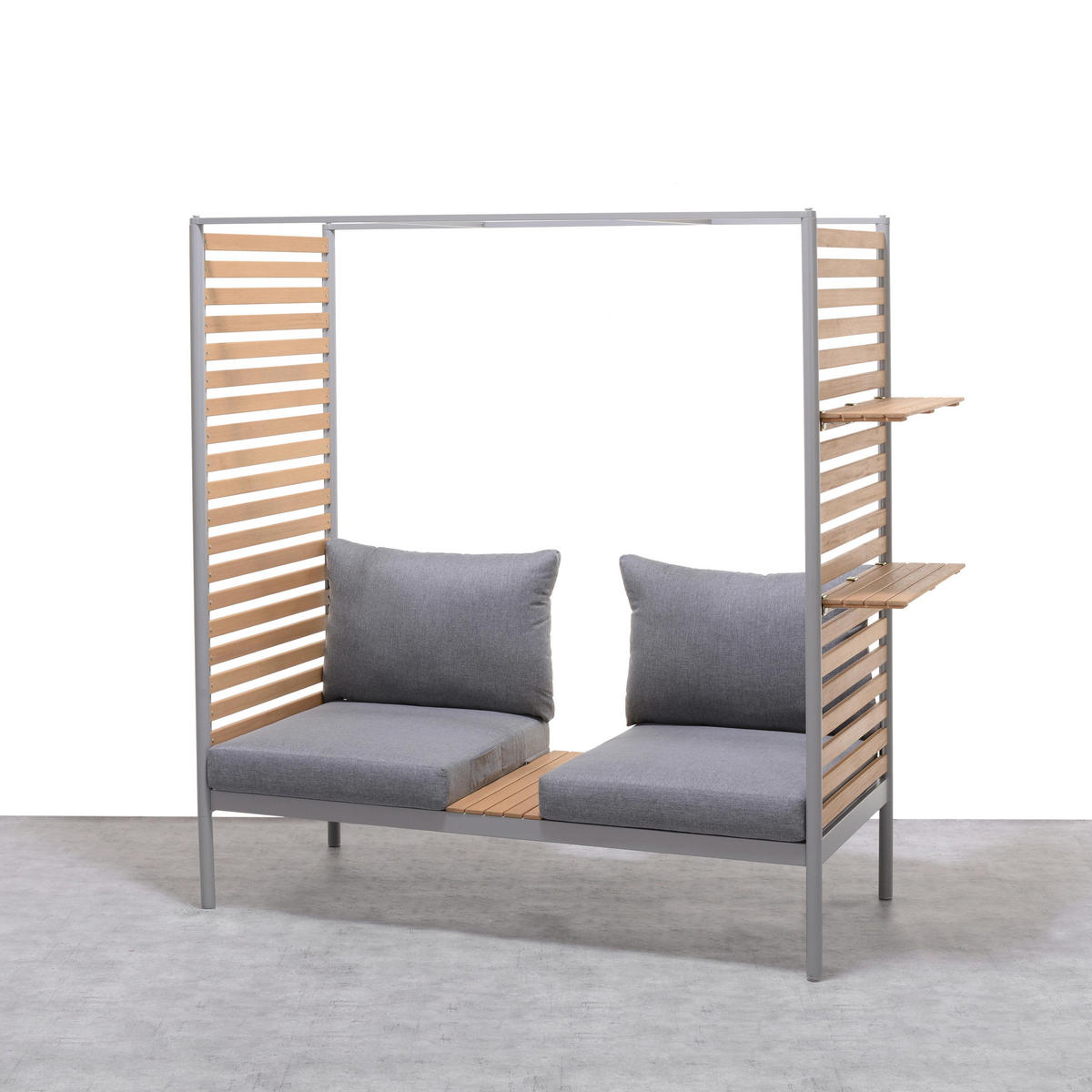 LOUNGESOFA Renate Hellgrau - Hellgrau, Holz (1/170/76.9cm) - Mömax