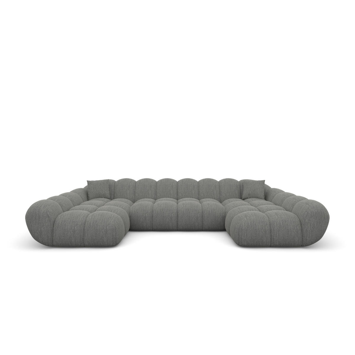 WOHNLANDSCHAFT Liva Grau Strukturstoff U-Form XXL Studio - Grau, Textil (330/70/160cm) - VAROYAL