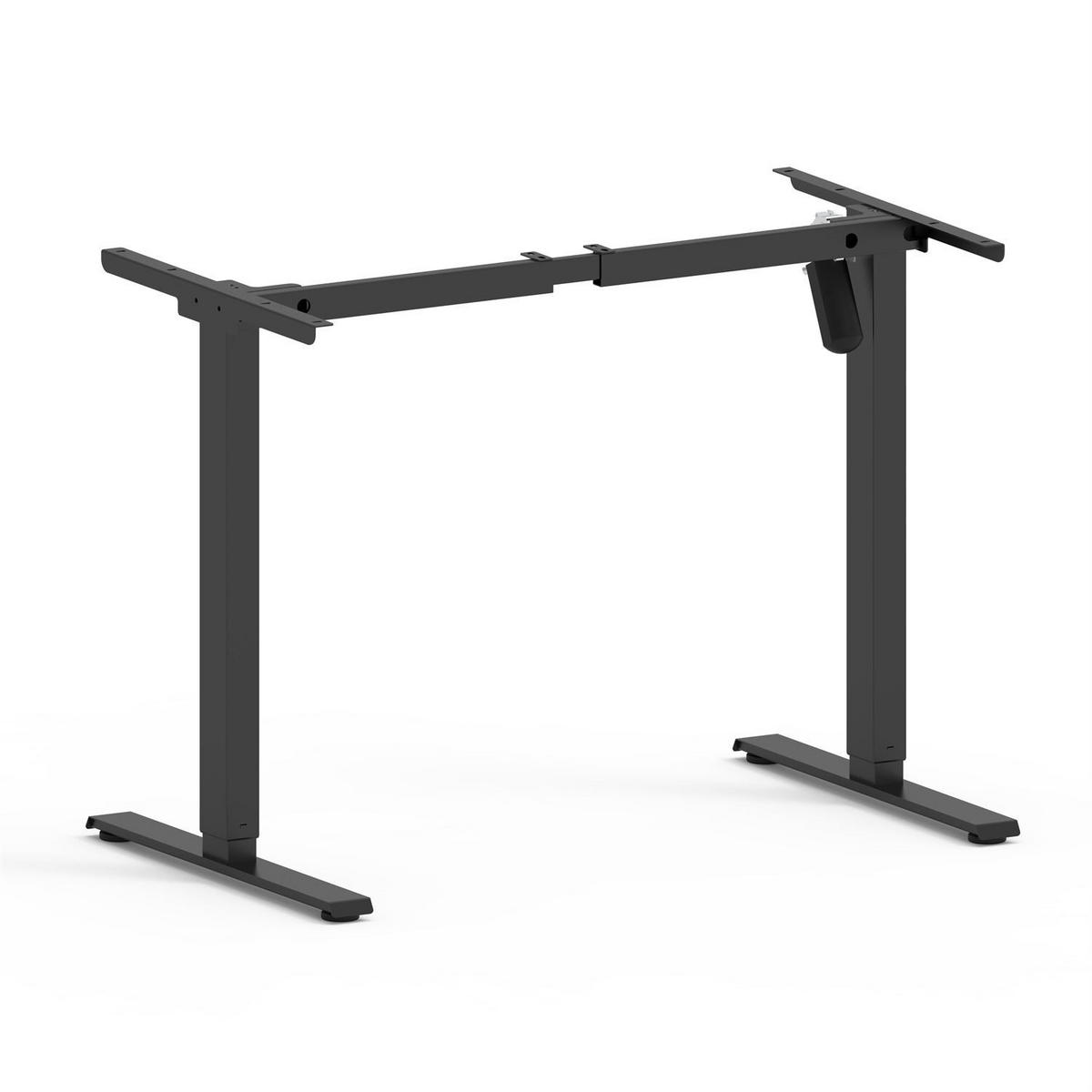 SCHREIBTISCH SPACE höhenverstellbar mit Metallbeinen schwarz/schwarz - Schwarz, Holzwerkstoff (60/110/69.5cm) - Lookway