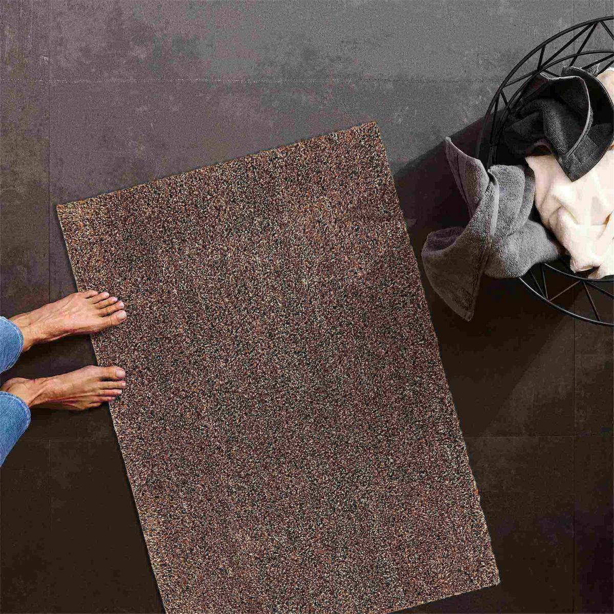 FUSSMATTE WASCHBAR QUARZIT - Braun, Textil (50/80cm) - Astra