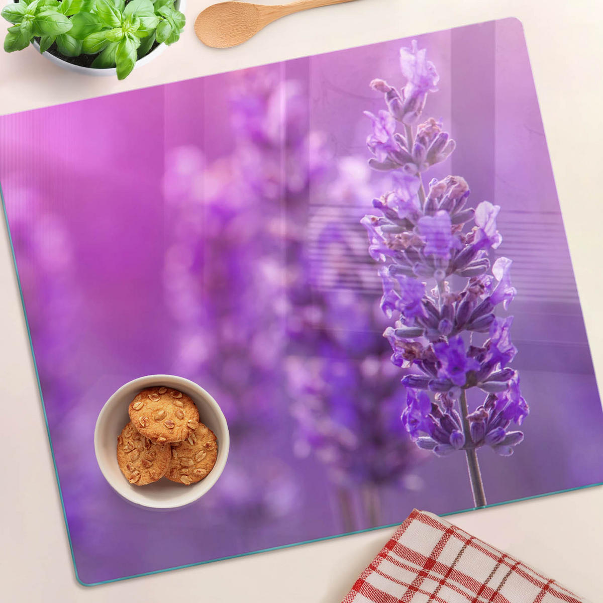 GLASPLATTE 60x52 cm Lavendel - Lila, Glas (60/0.4/52cm) - TULUP