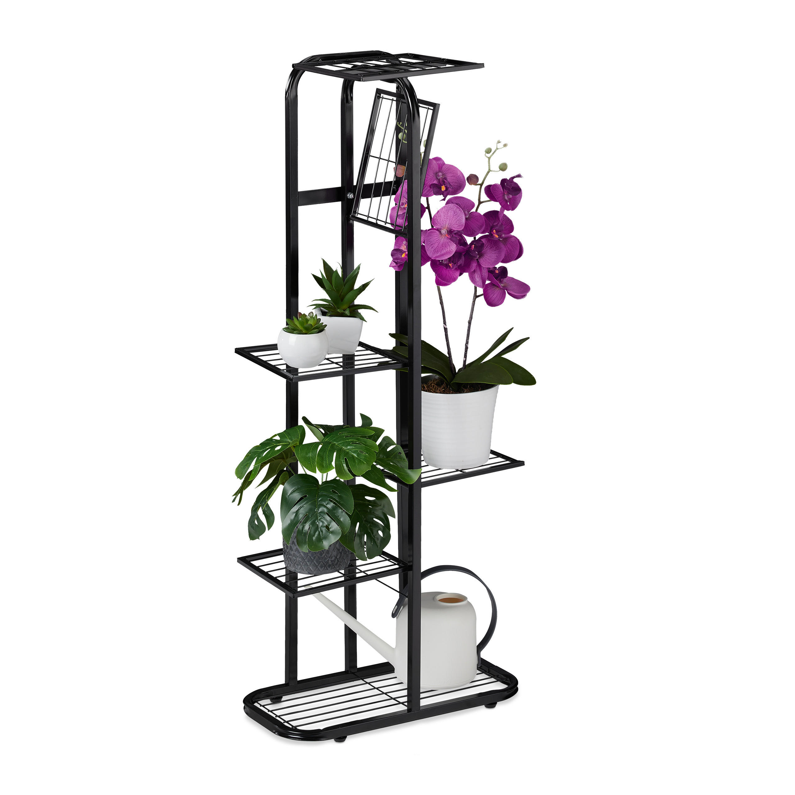 BLUMENTREPPE - Schwarz, Metall (44/107/24cm) - Relaxdays