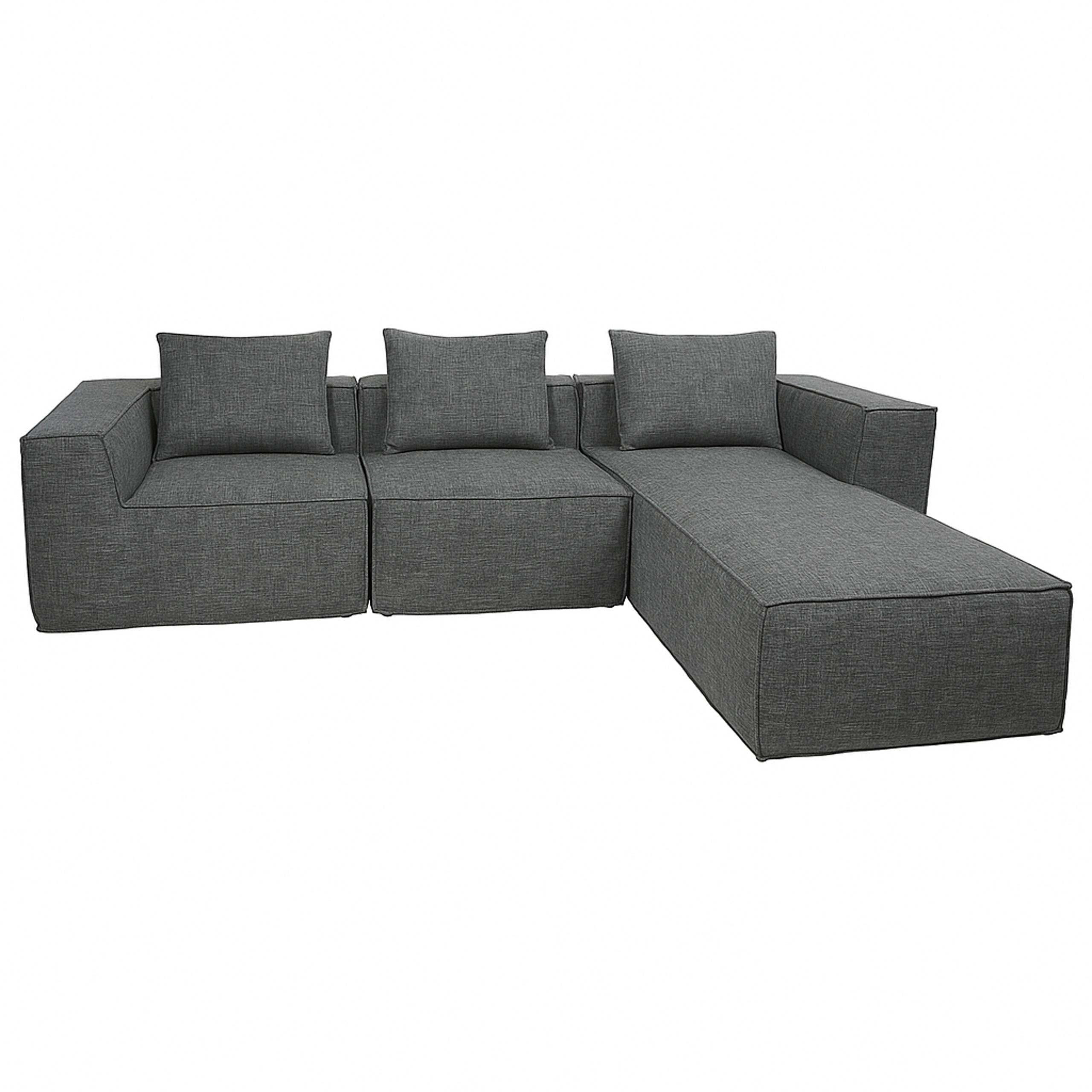 SOFA-SADA Šedá - sivá, textil (270/63/190cm) - MCW