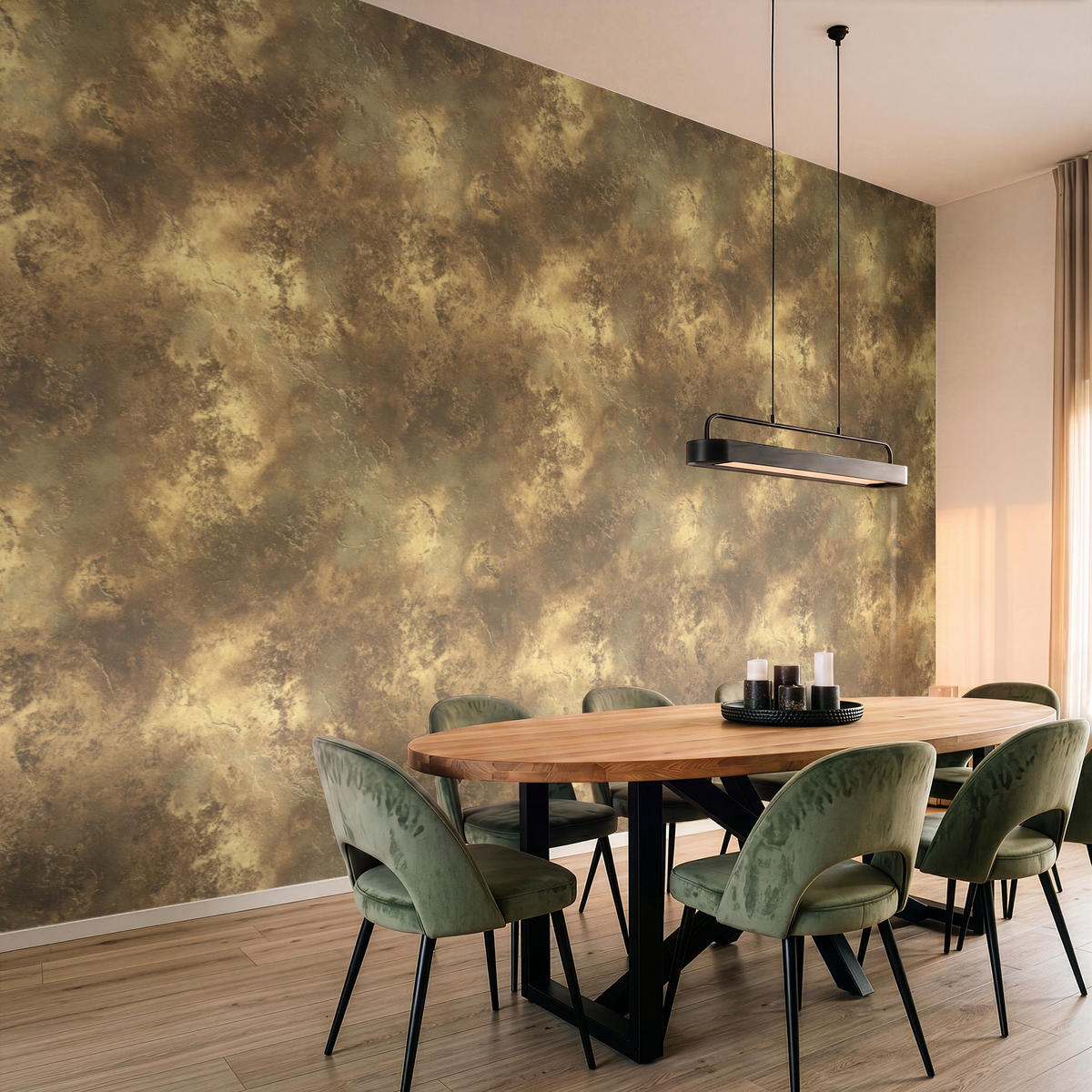 TAPETE - Antik - Metallic-Look - Gold - 450x280 cm - Messingfarben, Papier (450/280cm) - OnlyWow