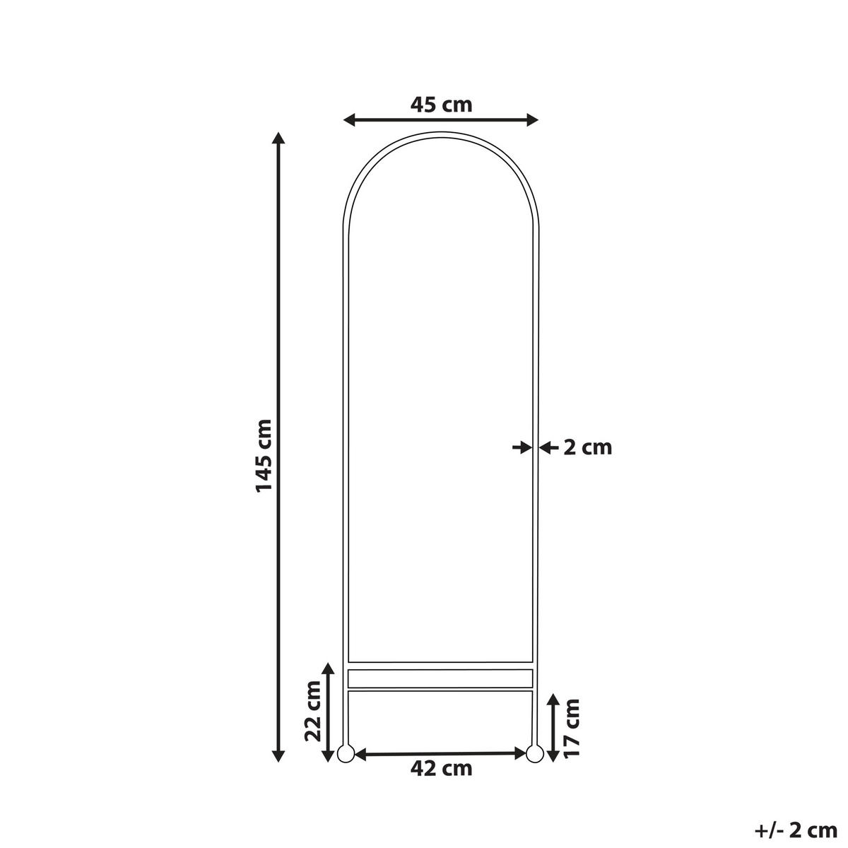 WANDSPIEGEL Metall weiß 45/145 cm Jarnages - Weiß, Metall (45/145/3cm) - Beliani