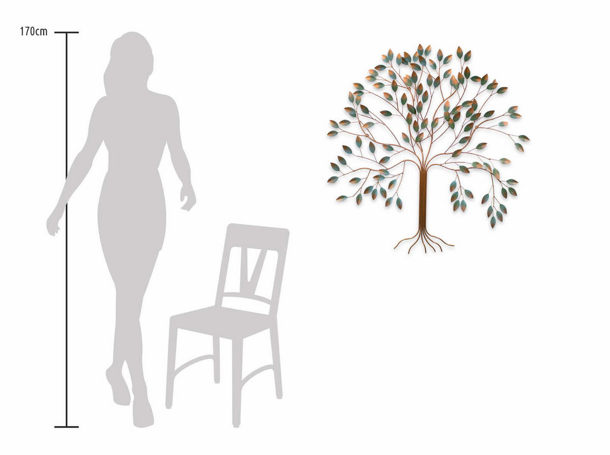 WANDDEKO Braun 98/98 cm - Braun, Metall (2.2/98/5cm) - KUNSTLOFT