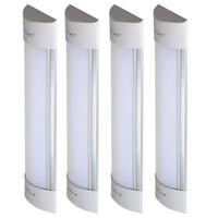 LED WANDLEUCHTE Metall Weiß 4er Set - Weiß, Metall (7.4/2.4/30cm)
