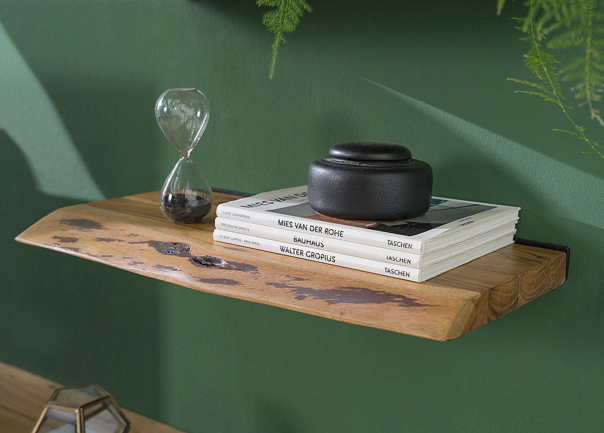 WANDBOARD - Akazie massiv - Akaziefarben, Holz (60/3.5/26cm) - home24