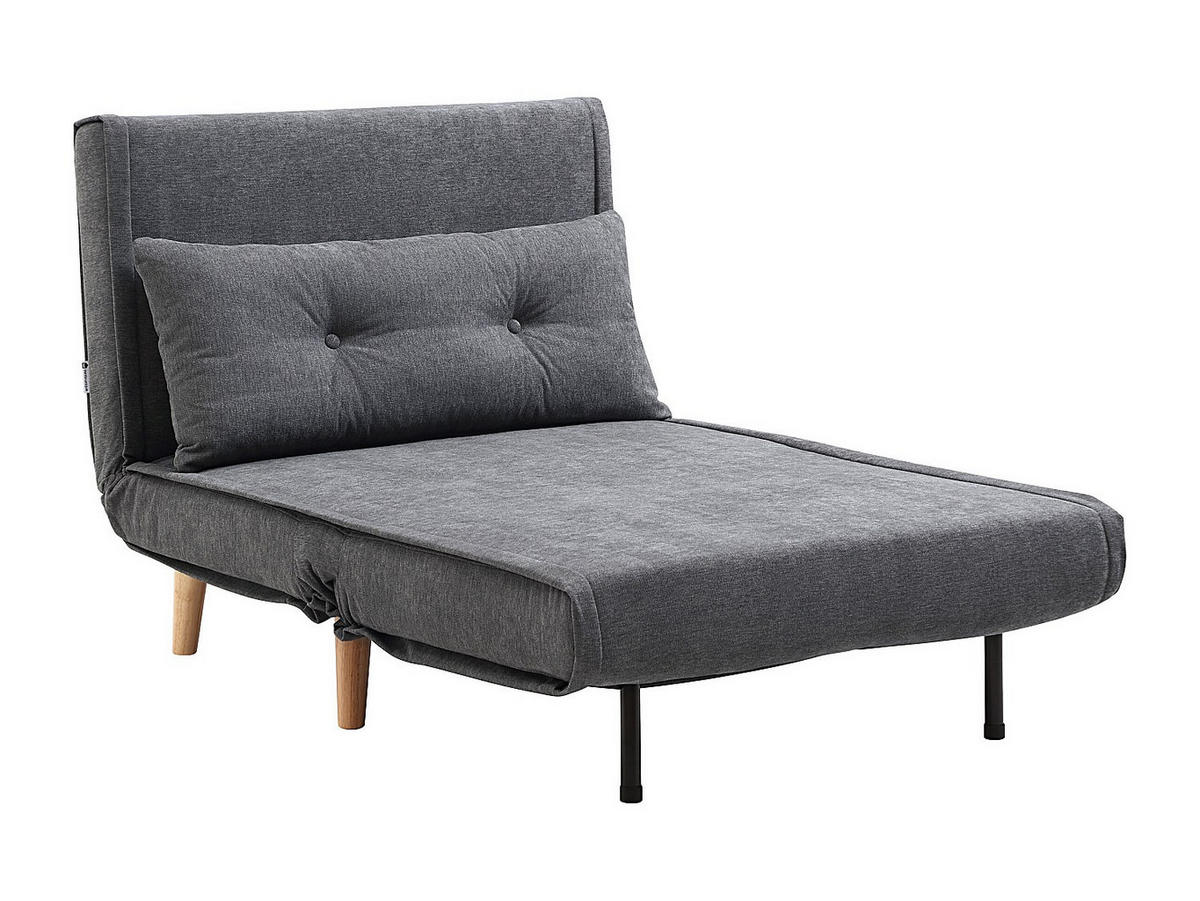 SCHLAFSESSEL - 1 Person - stoff - grau Valerio - Grau, Holz/Textil (90/81/78cm) - Vente-Unique