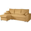 ECKSCHLAFSOFA Teramo gelb - Gelb/Schwarz, Kunststoff/Textil (235/150cm) - Beautysofa
