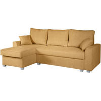 ECKSCHLAFSOFA Teramo gelb - Gelb/Schwarz, Kunststoff/Textil (235/150cm) - Beautysofa