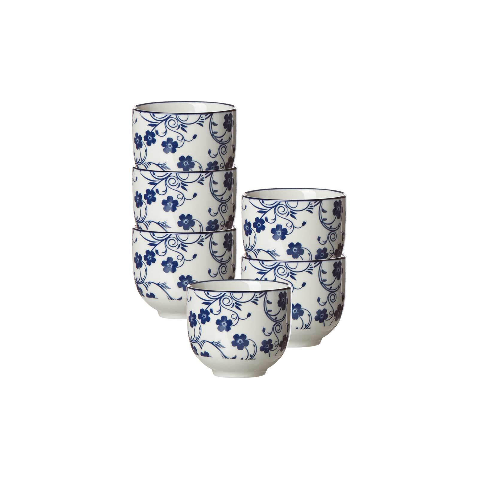 TEEBECHER Royal Sakura blau-weiß 150 ml 6er Set - Blau/Weiß, Keramik (0.15L) - Ritzenhoff Breker