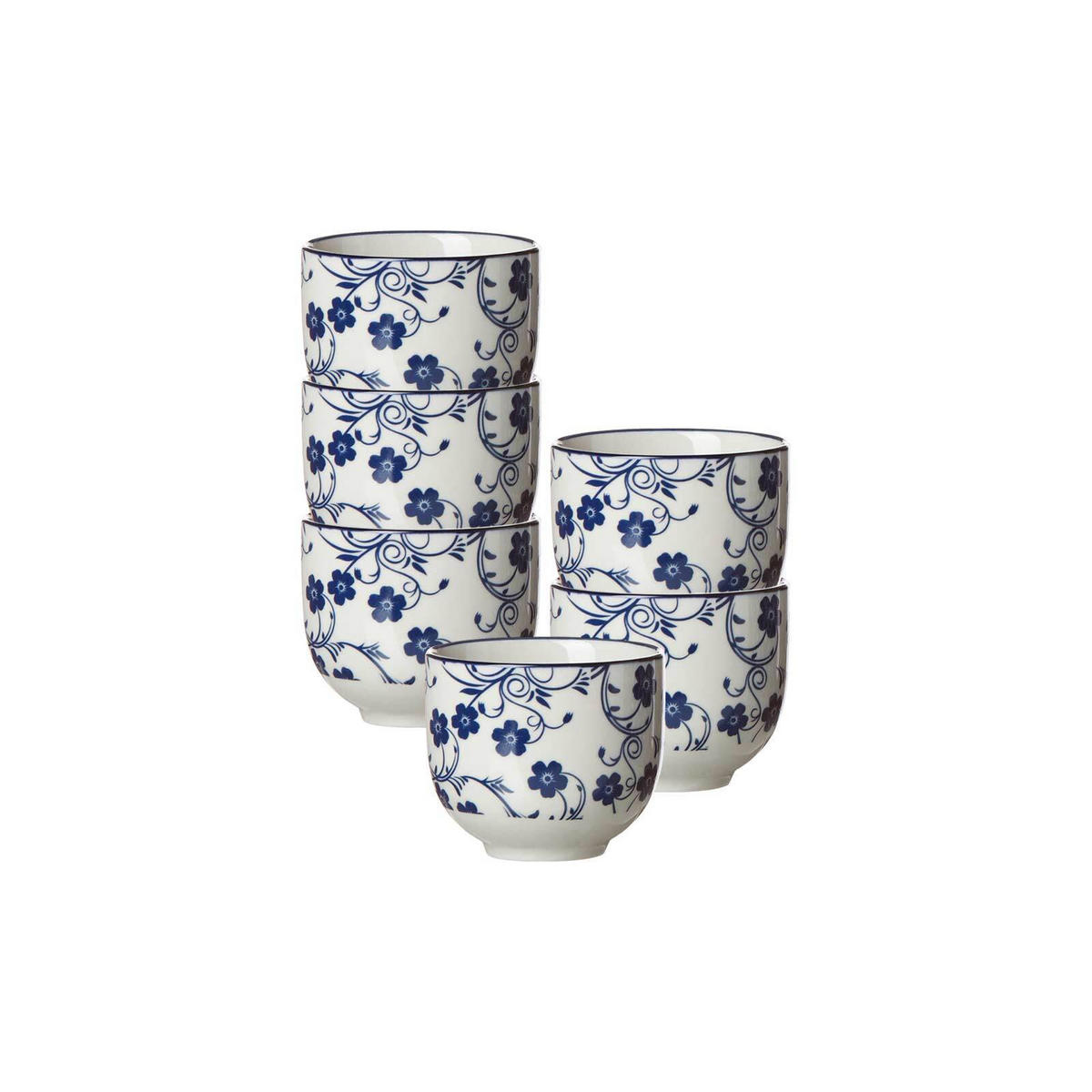 TEEBECHER Royal Sakura blau-weiß 150 ml 6er Set - Blau/Weiß, Keramik (0.15L) - Ritzenhoff Breker